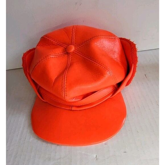 Vintage Ted Williams Hunting Hat Orange Folding Ear Warmers Sz 7 1/8 Sears - Picture 9 of 15